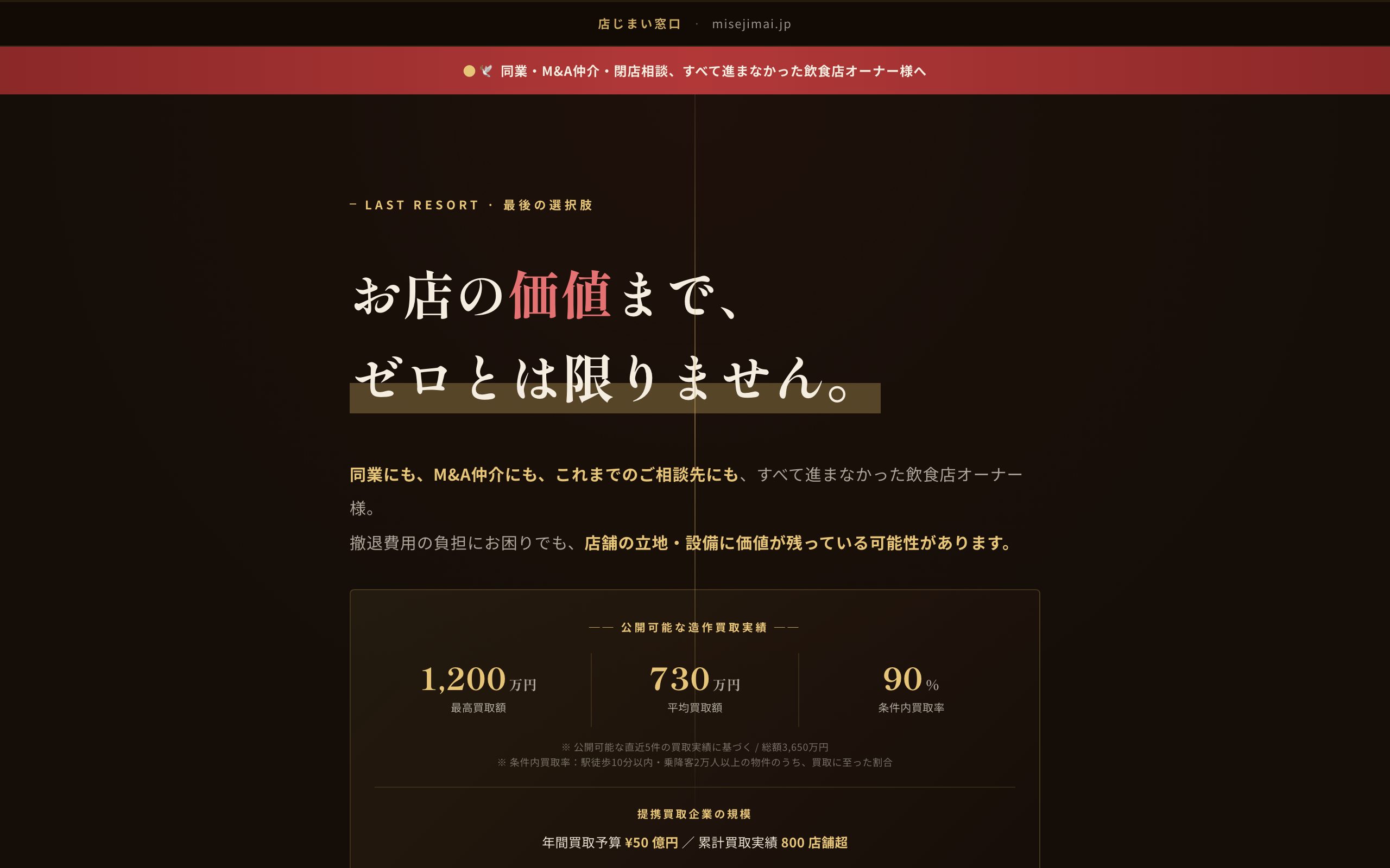 店じまい窓口